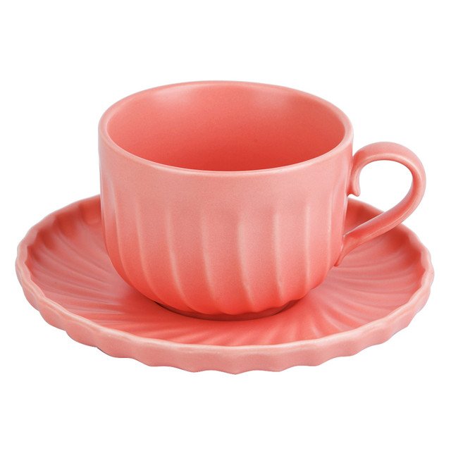 чашка с блюдцем NOUVELLE HOME Fresh Taste Dark pink 220мл фарфор