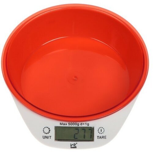 Весы кухонные Irit IR-7117, электронные, до 5 кг, красные