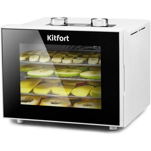 Kitfort Сушилка для овощей и фруктов Kitfort КТ-1915-1, 340 Вт, 4 яруса, 230х180 мм, белая