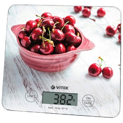 Кухонные весы VITEK VT-8002, серый/красный