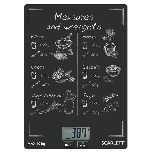 кухонные весы SCARLETT SC-KS57P64 10 кг черный