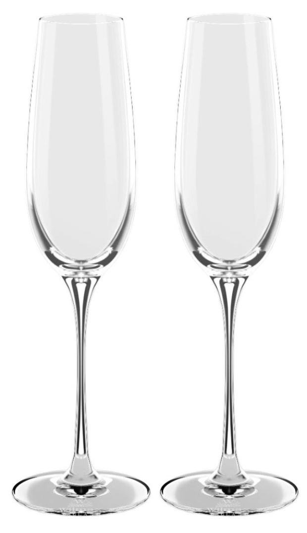 Набор бокалов для шампанского Wilmax Cristalline 260 мл х 2 шт